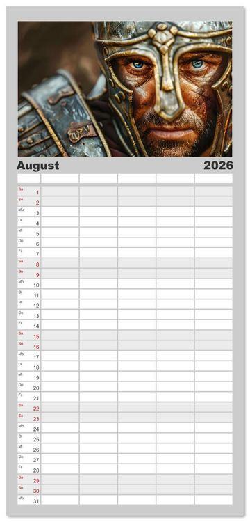 Produktbild: Familienplaner 2026 - Unbeugsame Herzen mit 5 Spalten (Wandkalender, 21 x 45 cm) CALVENDO