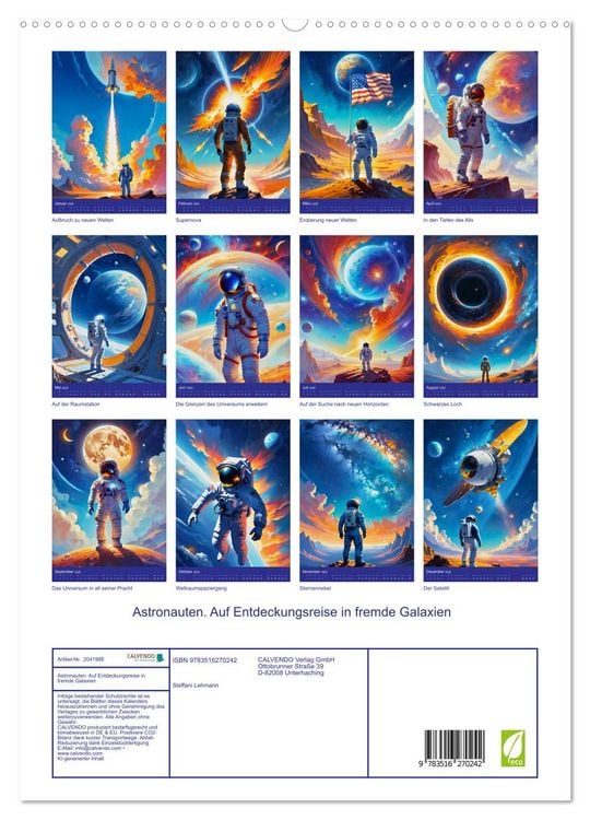 Produktbild: Astronauten. Auf Entdeckungsreise in fremde Galaxien (hochwertiger Premium Wandkalender 2026 DIN A2 hoch), Kunstdruck in Hochglanz