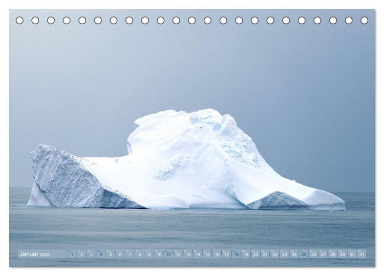 Produktbild: Gr&ouml;nland - Felsen, Eis und bunte H&auml;user (Tischkalender 2026 DIN A5 quer), CALVENDO Monatskalender