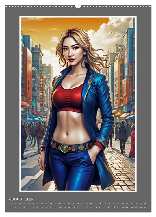 Produktbild: Manga Girlpower (Wandkalender 2026 DIN A2 hoch), CALVENDO Monatskalender