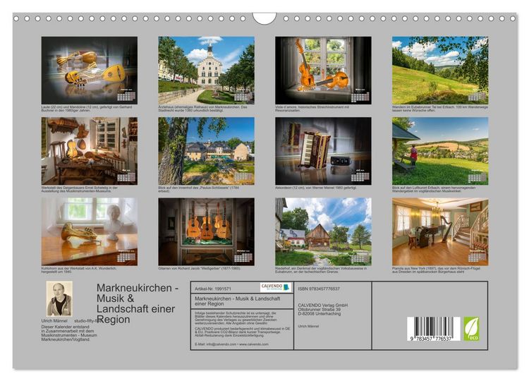 Produktbild: Markneukirchen - Musik & Landschaft einer Region (Wandkalender 2026 DIN A3 quer), CALVENDO Monatskalender
