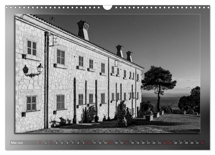 Produktbild: Mallorca Schwarz Wei&szlig; (Wandkalender 2026 DIN A3 quer), CALVENDO Monatskalender