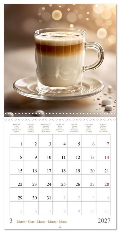 Produktbild: L'&acirc;me du caf&eacute; - Une passion au quotidien (Calendrier mural carr&eacute; 2027 30x30 cm) Calendrier double avec une page pour vos prises de notes