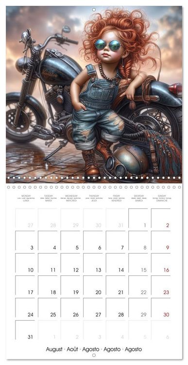 Produktbild: Born to Ride - Cool toddler girls and Motorbikes (Wall Calendar 2026 12 &times; 12 Inch) CALVENDO 12 Month Wall Calendar