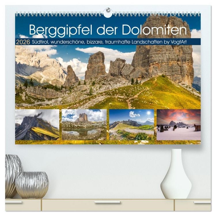 Produktbild: Berggipfel der Dolomiten (hochwertiger Premium Wandkalender 2026 DIN A2 quer), Kunstdruck in Hochglanz