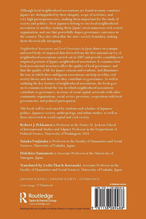 Produktbild: Neighborhood Associations and Local Governance in Japan