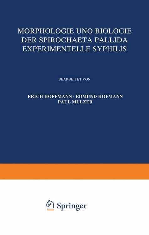 Produktbild: Morphologie und Biologie der Spirochaeta Pallida Experimentelle Syphilis