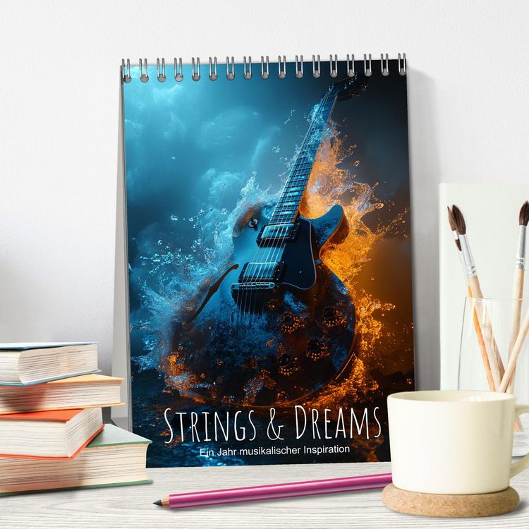 Produktbild: Strings & Dreams: Ein Jahr musikalischer Inspiration (Tischkalender 2026 DIN A5 hoch), CALVENDO Monatskalender