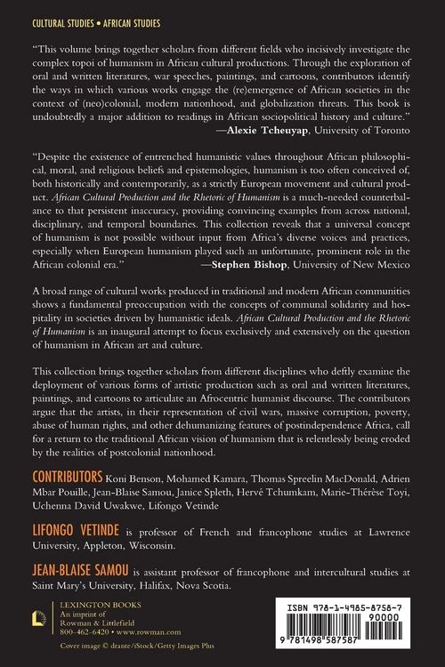 Produktbild: African Cultural Production and the Rhetoric of Humanism