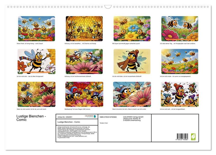 Produktbild: Lustige Bienchen - Comic (Wandkalender 2027 DIN A2 quer), CALVENDO Monatskalender