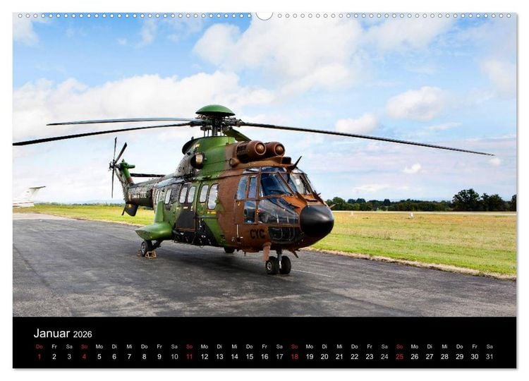 Produktbild: Helicopter 2026 (hochwertiger Premium Wandkalender 2026 DIN A2 quer), Kunstdruck in Hochglanz