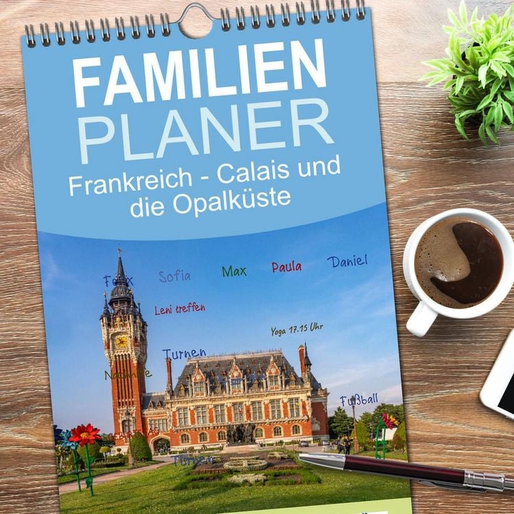 Produktbild: Familienplaner 2026 - Frankreich - Calais und die Opalk&uuml;ste mit 5 Spalten (Wandkalender, 21 x 45 cm) CALVENDO