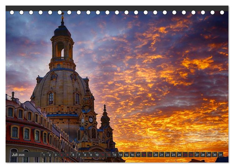 Produktbild: Dresden - Die Frauenkirche (Tischkalender 2026 DIN A5 quer), CALVENDO Monatskalender