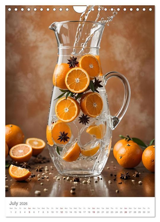Produktbild: Pure refreshment - Infused water (Wall Calendar 2026 DIN A4 portrait), CALVENDO 12 Month Wall Calendar