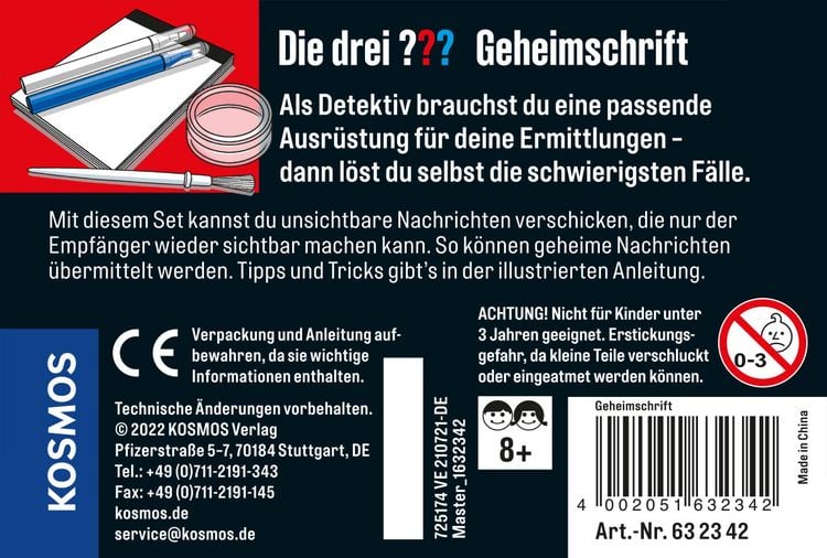 Produktbild: Die drei ??? Geheimschrift (kl. Dose)