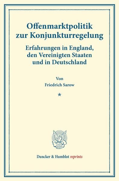 Produktbild: Offenmarktpolitik zur Konjunkturregelung.