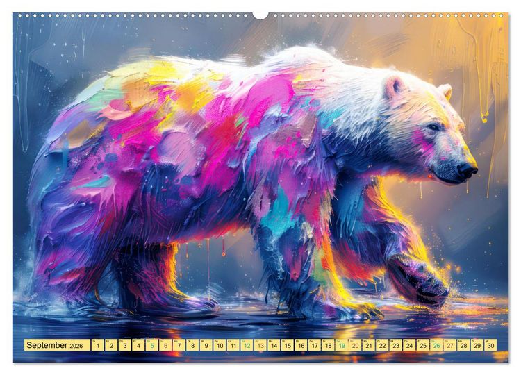 Produktbild: Tiere im Pop Art Kleid (hochwertiger Premium Wandkalender 2026 DIN A2 quer), Kunstdruck in Hochglanz
