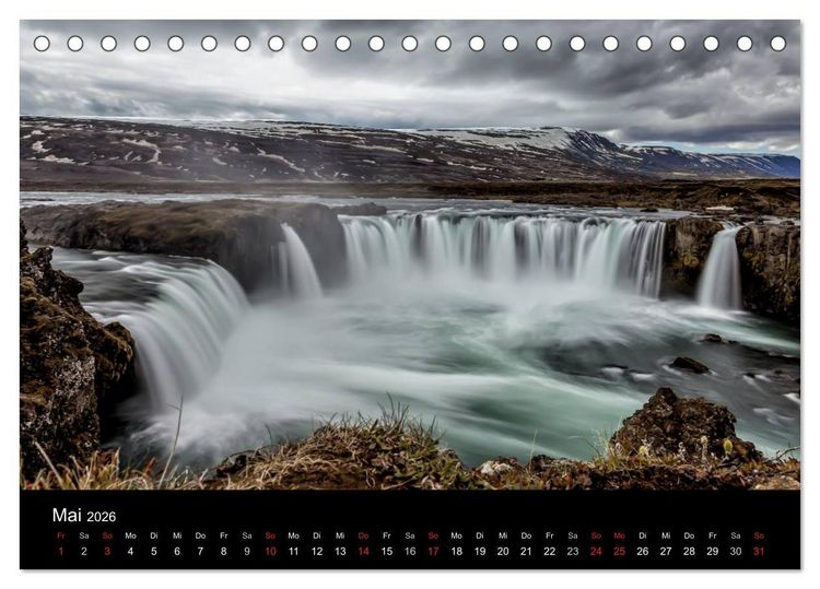 Produktbild: Island &ndash; Wunder aus Wasser (Tischkalender 2026 DIN A5 quer), CALVENDO Monatskalender