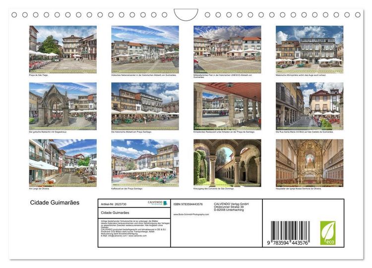 Produktbild: Cidade Guimar&atilde;es (Wandkalender 2027 DIN A4 quer), CALVENDO Monatskalender