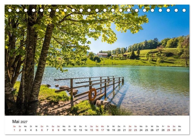 Produktbild: Bayerische Seen - Wo die Berge das Wasser ber&uuml;hren (Tischkalender 2027 DIN A5 quer), CALVENDO Monatskalender