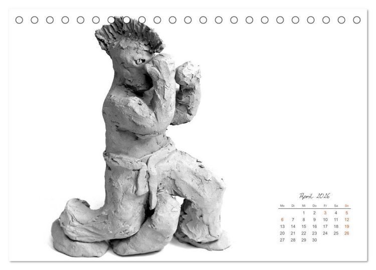 Produktbild: Gef&uuml;hle in Ton geformt - Intuitives plastisches Gestalten mit Tonerde (Tischkalender 2026 DIN A5 quer), CALVENDO Monatskalender