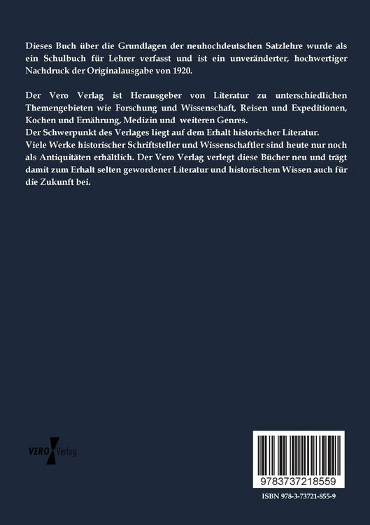 Produktbild: Grundlagen der neuhochdeutschen Satzlehre