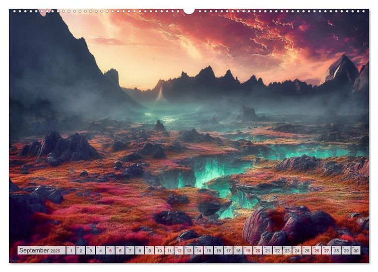 Produktbild: Extraterrestrisch - Auf fremden Planeten (hochwertiger Premium Wandkalender 2026 DIN A2 quer), Kunstdruck in Hochglanz