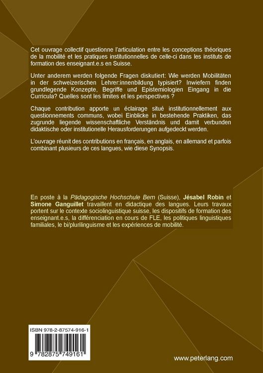 Produktbild: La mobilit&eacute; dans la formation des enseignant.e.s en Suisse : quelles conceptions scientifiques pour quels d&eacute;fis didactiques ? / Mobilit&auml;t in der schweizerischen Lehrer:innenbildung: Wissenschaftliches Verst&auml;ndnis und didaktische Herausforderungen