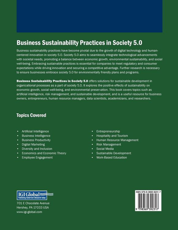 Produktbild: Business Sustainability Practices in Society 5.0