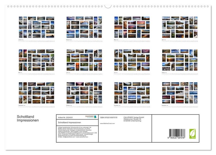 Produktbild: Schottland Impressionen (hochwertiger Premium Wandkalender 2026 DIN A2 quer), Kunstdruck in Hochglanz