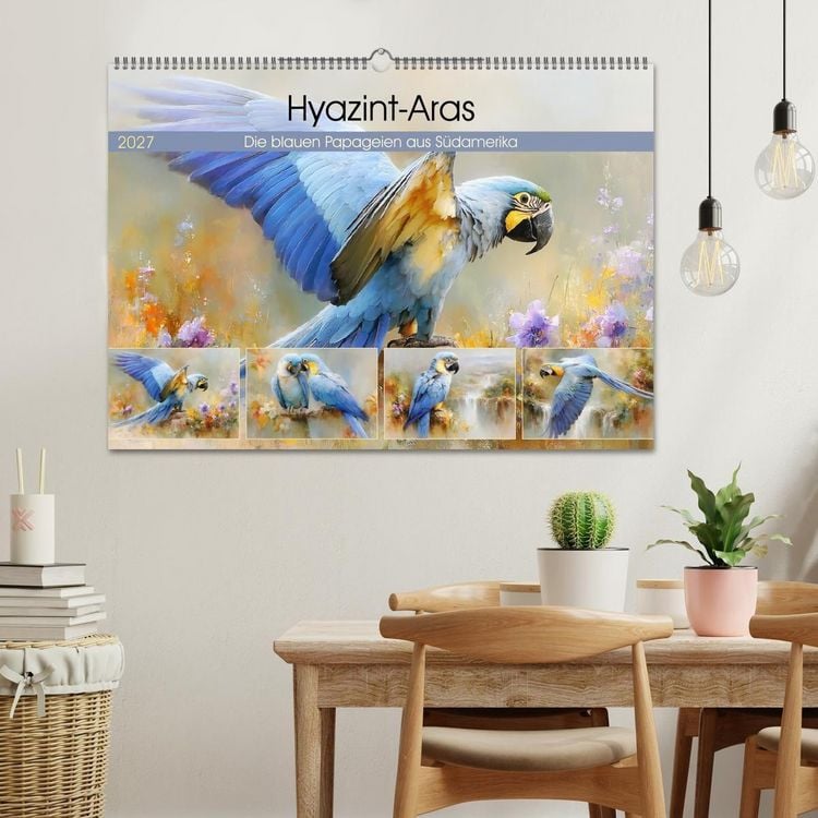 Produktbild: Hyazint-Aras. Die blauen Papageien aus S&uuml;damerika (Wandkalender 2027 DIN A2 quer), CALVENDO Monatskalender