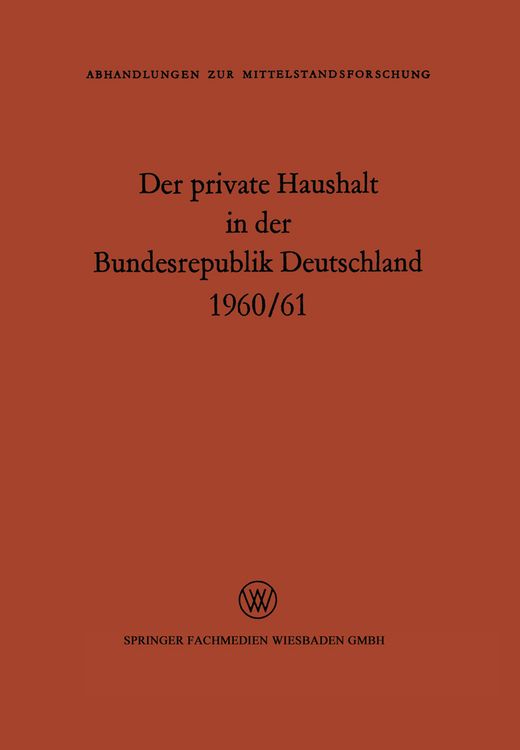 Produktbild: Der private Haushalt in der Bundesrepublik Deutschland 1960/61