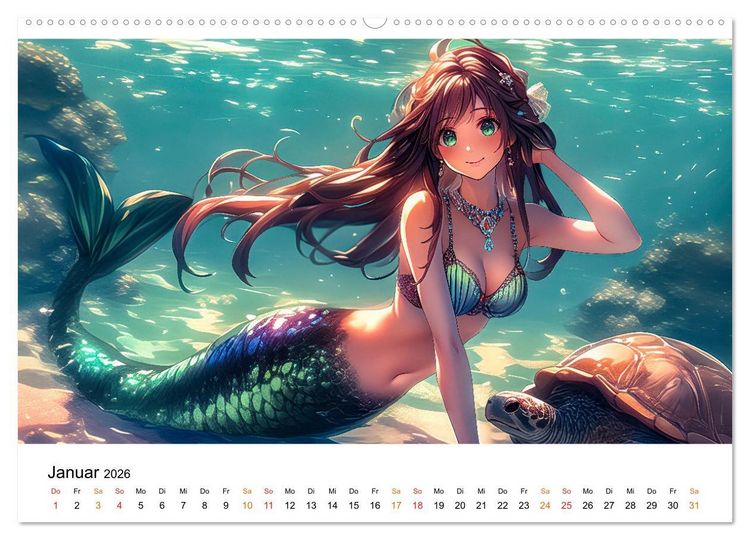 Produktbild: Meerjungfrauen - geheimnisvolle Sch&ouml;nheiten des Meeres (Wandkalender 2026 DIN A2 quer), CALVENDO Monatskalender