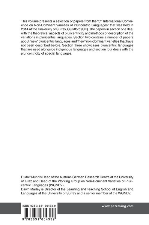 Produktbild: Pluricentric Languages: New Perspectives in Theory and Description