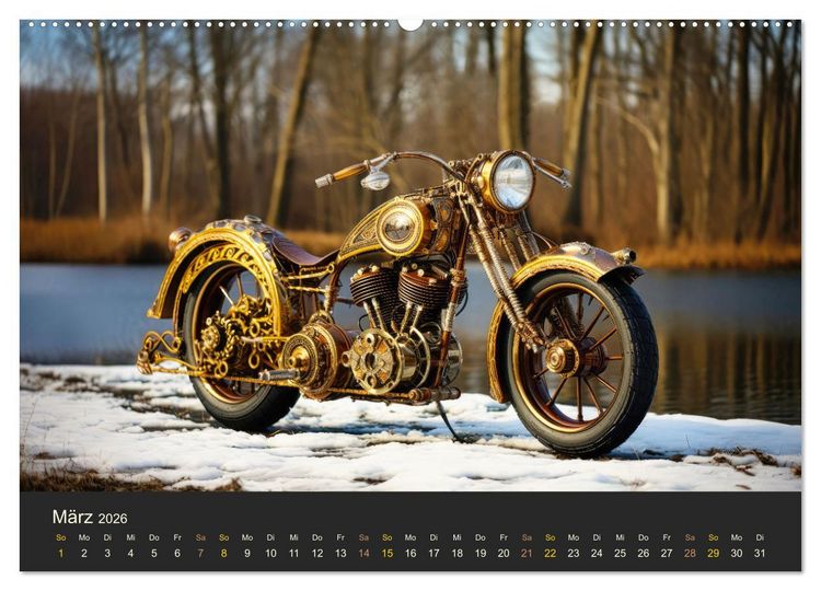 Produktbild: Steampunk Motorr&auml;der (Wandkalender 2026 DIN A2 quer), CALVENDO Monatskalender