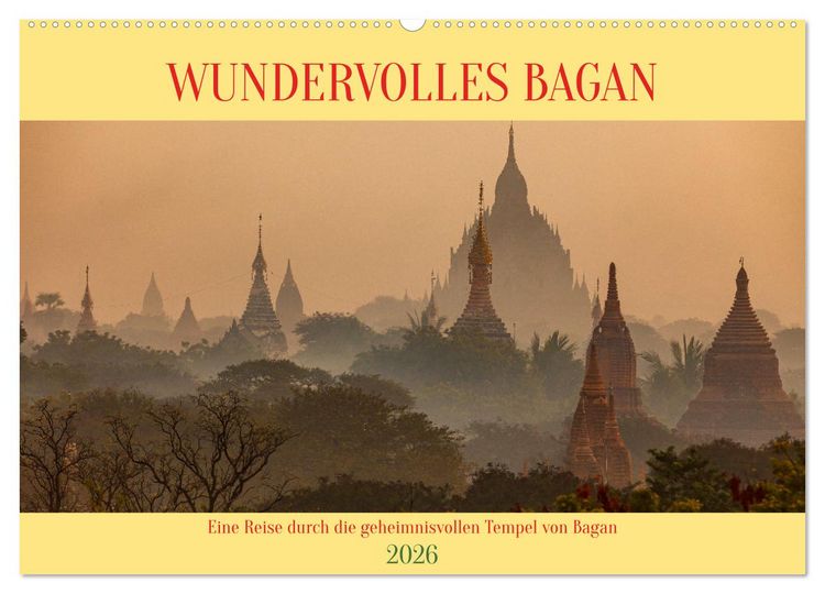 Produktbild: WUNDERVOLLES BAGAN (Wandkalender 2026 DIN A2 quer), CALVENDO Monatskalender