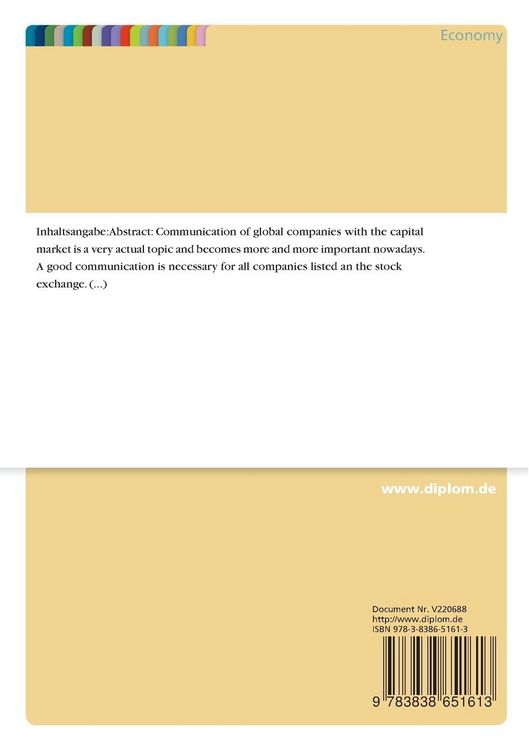 Produktbild: Communication of global companies with the capital market
