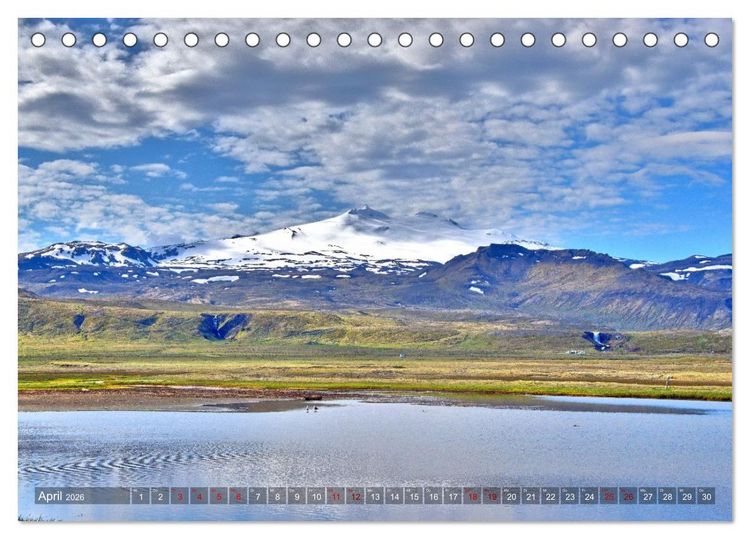 Produktbild: Island - Landschaften, Natur und Licht (Tischkalender 2026 DIN A5 quer), CALVENDO Monatskalender
