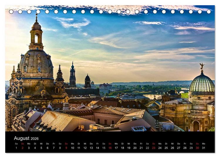 Produktbild: Dresden 2026 (Tischkalender 2026 DIN A5 quer), CALVENDO Monatskalender