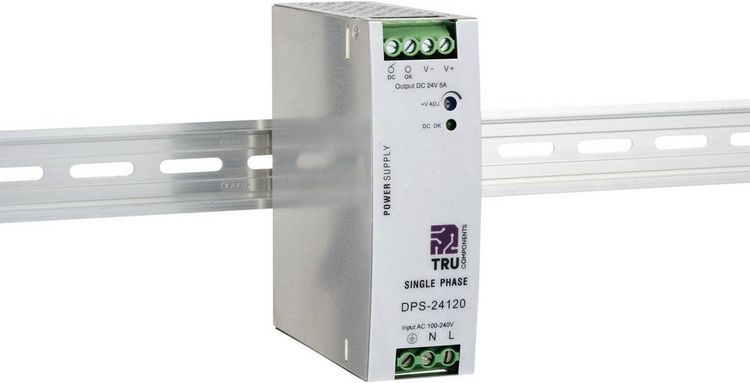 Produktbild: TRU COMPONENTS TC-10580796 Hutschienen-Netzteil (DIN-Rail) 24 V/DC 5 A 120 W Anzahl Ausg&auml;nge:1 x Inhalt 1 St.