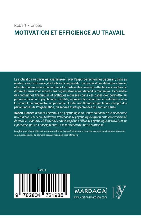 Produktbild: Motivation et efficience au travail