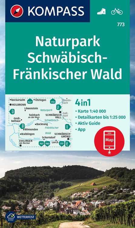 Produktbild: KOMPASS Wanderkarte 773 Naturpark Schw&auml;bisch-Fr&auml;nkischer Wald 1:40.000