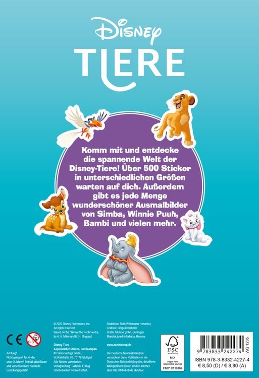 Produktbild: Disney Tiere: Superstarker Sticker- und Malspaß