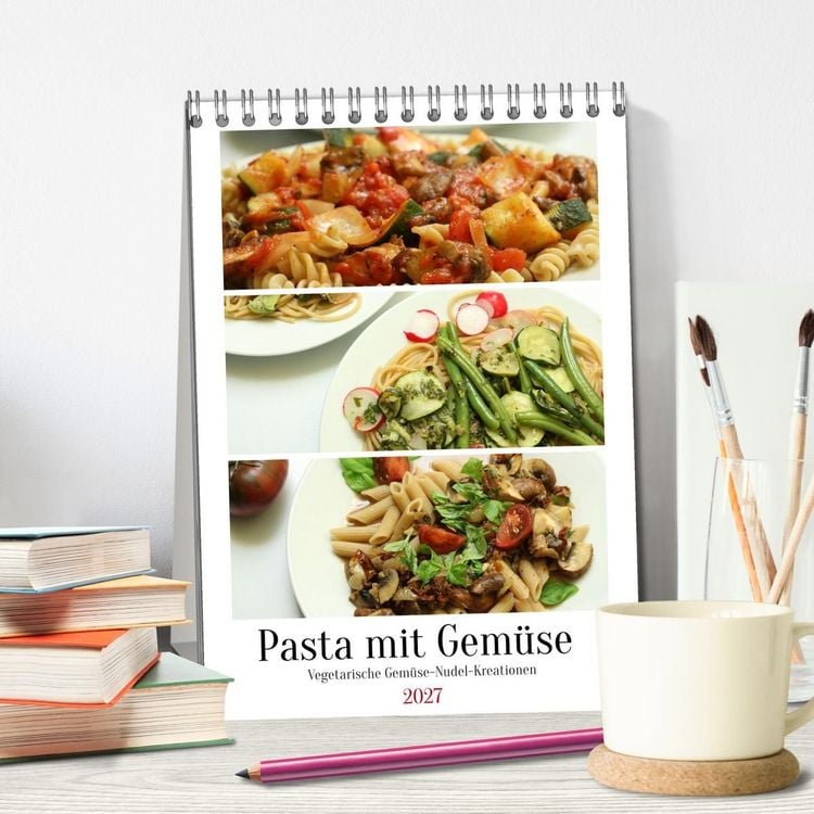 Produktbild: Pasta mit Gem&uuml;se (Tischkalender 2027 DIN A5 hoch), CALVENDO Monatskalender