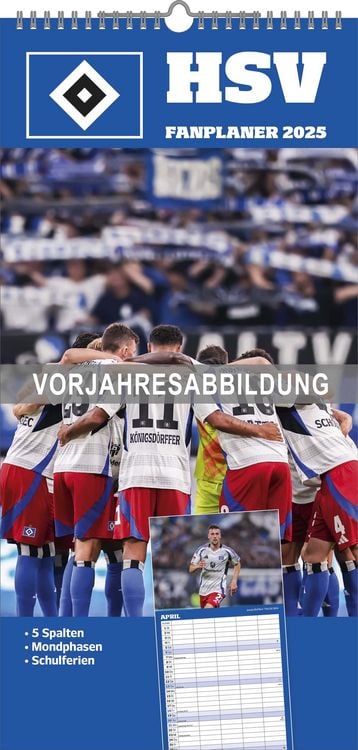 Produktbild: Hamburger SV 2026 - Fanplaner - Fußball-Kalender - Fan-Kalender - 22x45 - Sport