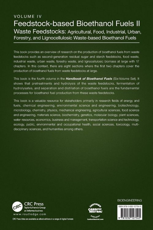 Produktbild: Feedstock-based Bioethanol Fuels. II. Waste Feedstocks