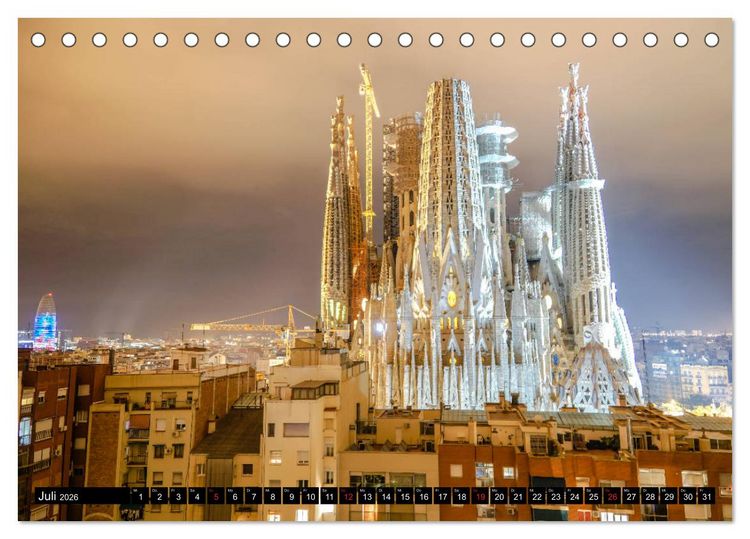 Produktbild: Barcelona - &Uuml;ber den D&auml;chern Kataloniens (Tischkalender 2026 DIN A5 quer), CALVENDO Monatskalender