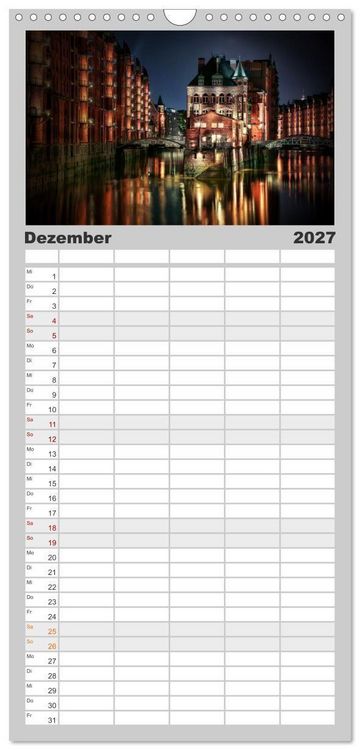 Produktbild: Familienplaner 2027 - Magic Nights Hamburg mit 5 Spalten (Wandkalender, 21 x 45 cm) CALVENDO