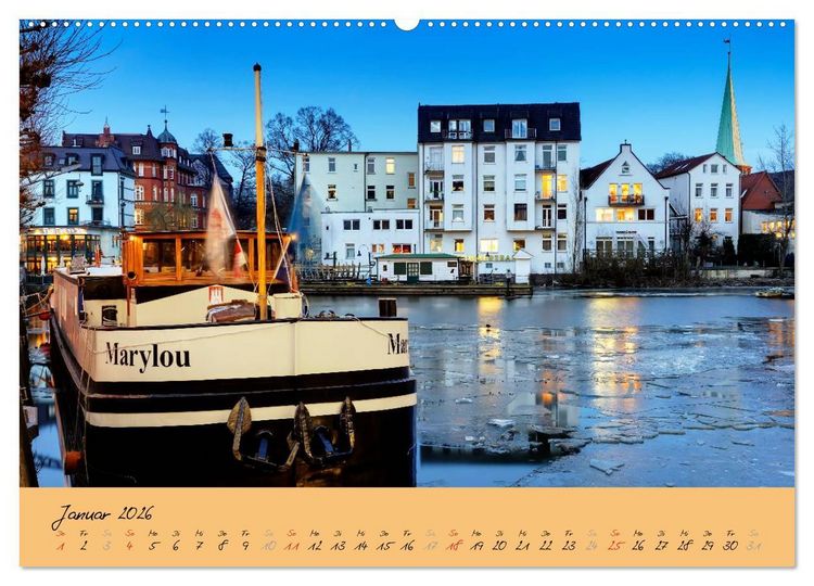 Produktbild: Bergedorf Hamburgs Perle an der Bille (hochwertiger Premium Wandkalender 2026 DIN A2 quer), Kunstdruck in Hochglanz