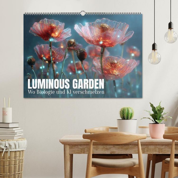 Produktbild: Luminous Garden. Wo Biologie und KI verschmelzen (Wandkalender 2027 DIN A2 quer), CALVENDO Monatskalender